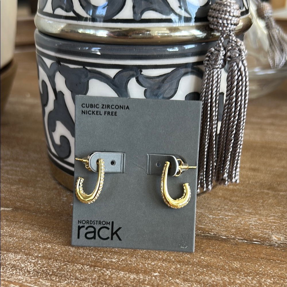 Nordstrom Gold and Clear Stud Earrings
